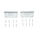 Set 2 balamale mobilier coplanare tip fluture 100x50mm, otel alb, suruburi incluse