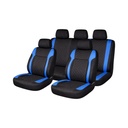 Set huse scaune auto universale negru-albastru Diamond, piele ecologica matlasata cu textil 9 piese