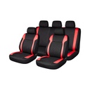 Set huse scaune auto universale negru-rosu Diamond, piele ecologica matlasata 9 piese