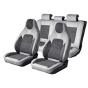Set huse scaune auto Premium crem-gri universale, design sport ergonomic, piele ecologica cu insertii textile 11 piese