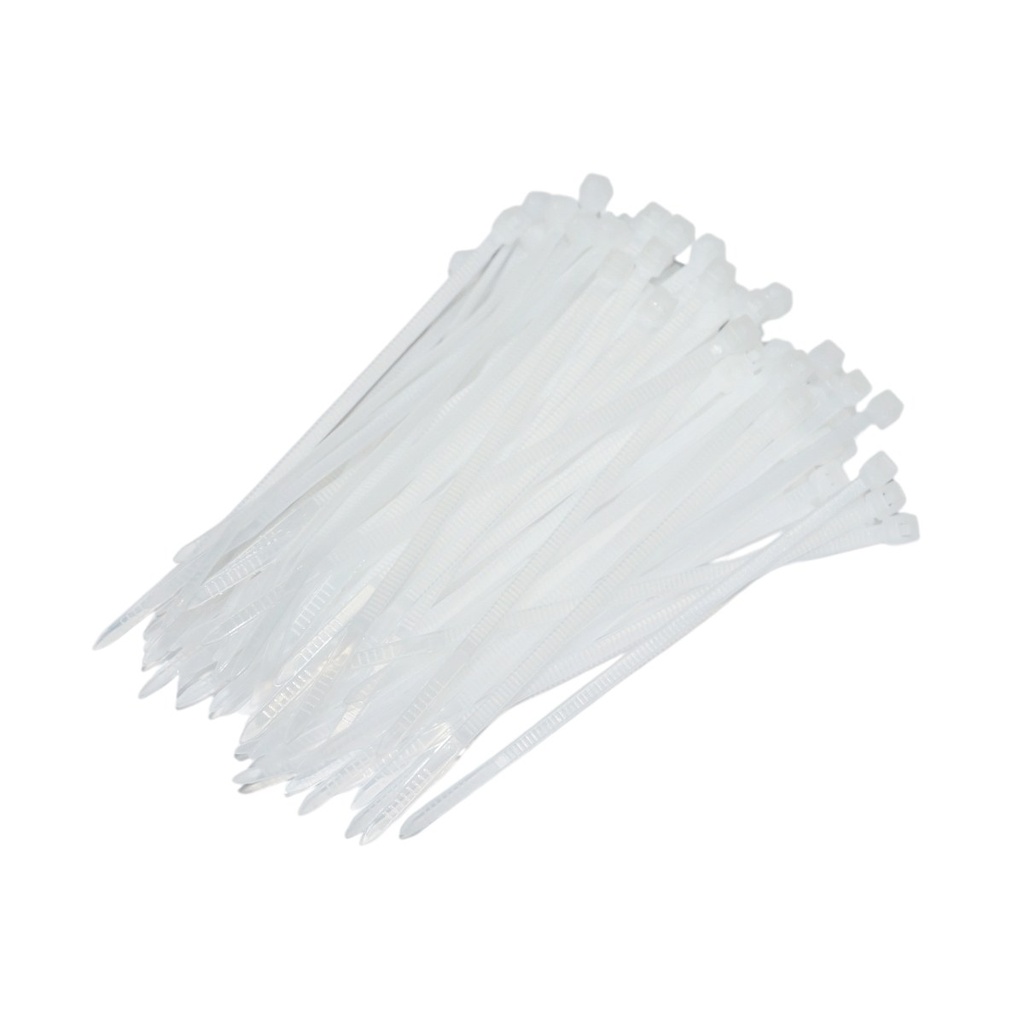 Faseta colier plastic alb 2.5x100mm 100 buc/set Longroad