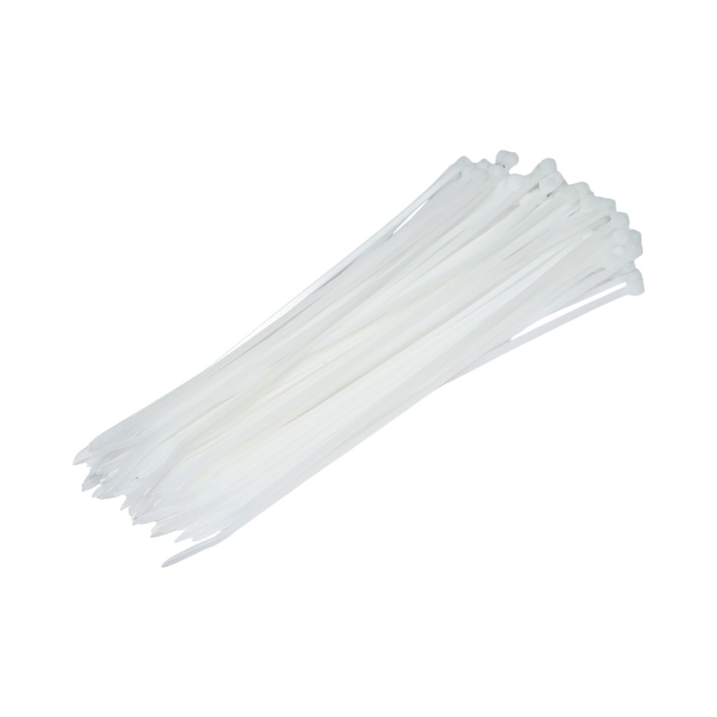 Faseta colier plastic alb 3.6x250mm 100 buc/set Longroad