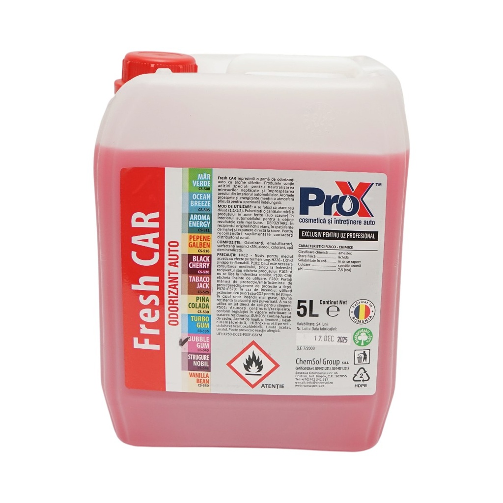 Odorizant auto concentrat Bubble Gum Fresh Car Pro-X 5L