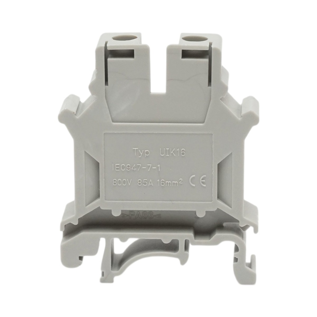 Clema de sir pe sina DIN 16mm² 85A 800V gri UK16N Longroad