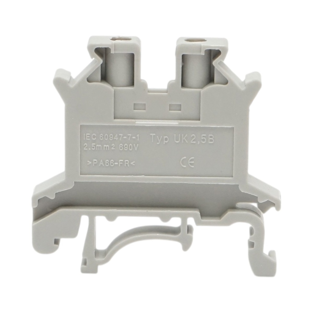 Clema de sir pe sina DIN 2.5mm² 24A 690V gri UK2.5B Longroad