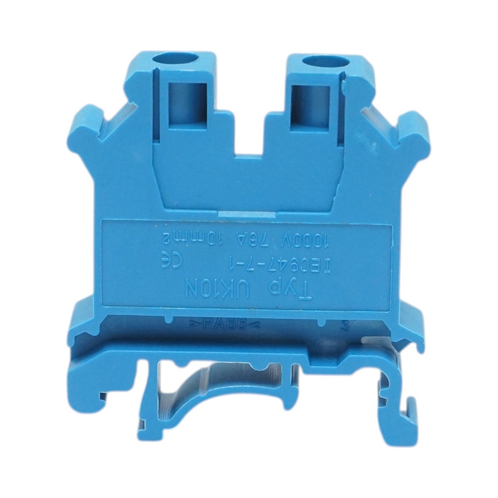 Clema de sir pe sina DIN 10mm² 76A 1000V albastra UK10N Longroad