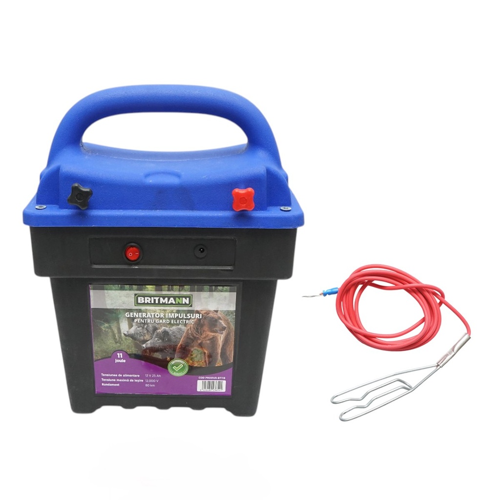 [AMAT6-127099] Aparat generator de impulsuri 12V, 11 Joule, 120km pentru gard electric Britmann
