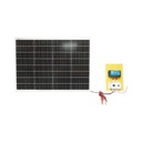 Set panou solar 75W fotovoltaic monocristalin 760x550x25mm cu regulator 10A 12/24V, 2xUSB, cablu baterie 2m