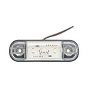 Lampa gabarit laterala ovala LED 12V-24V alba 3 LED-uri 87x28x13.5mm