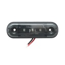 Lampa gabarit laterala ovala LED 12V-24V alb fumuriu 3 LED-uri 87x28x13.5mm