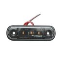 Lampa gabarit laterala ovala LED 12V-24V galben fumuriu 3 LED-uri 87x28x13.5mm