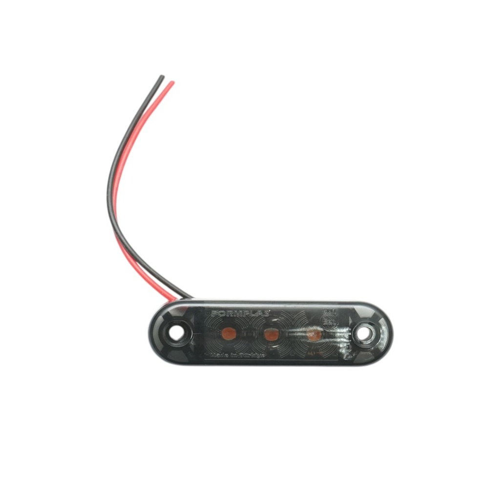 Lampa gabarit laterala ovala LED 12V-24V galben fumuriu 3 LED-uri 70x21x10.5mm
