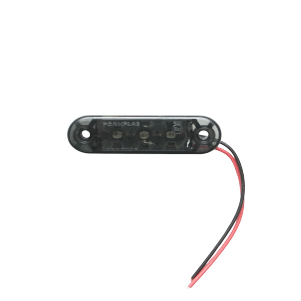 Lampa gabarit laterala ovala LED 12V-24V rosu fumuriu 3 LED-uri 70x21x10.5mm