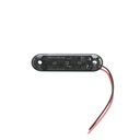 Lampa gabarit laterala ovala LED 12V-24V rosu fumuriu 3 LED-uri 70x21x10.5mm