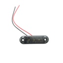 Lampa gabarit laterala ovala LED 12V-24V alb fumuriu 3 LED-uri 70x21x10.5mm