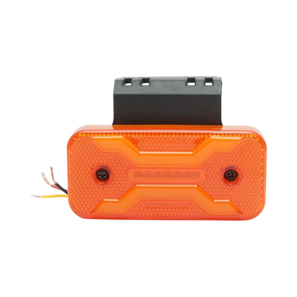 Lampa gabarit laterala LED cu suport 12V-24V galbena 2 functii, model X NEON, 30 LED-uri 110x52x16mm