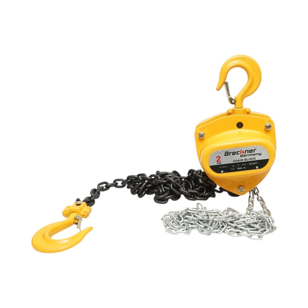 Palan manual cu lant 3m, sarcina maxima 2000kg, carlig cu siguranta 2T