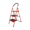 Scara pliabila otel 3 trepte antiderapante, inaltime 117cm, sarcina maxima 150kg rosie