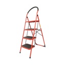 Scara pliabila otel 4 trepte antiderapante, inaltime 141cm, sarcina maxima 150kg rosie