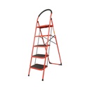 Scara pliabila otel 5 trepte antiderapante, inaltime 165cm, sarcina maxima 150kg rosie