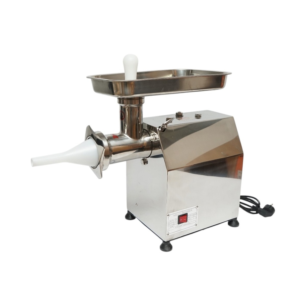 Masina de tocat carne electrica inox 2000W, 220V, capacitate 250 kg/h, adaptor carnati, 1 sita si 1 cutit incluse 410x240x450mm