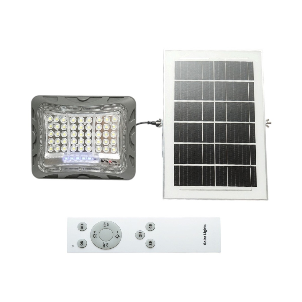 Lampa LED 6500K cu panou solar 10W, baterie LifePO4 3.2V/5000mAh si telecomanda IP65