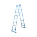 Scara multifunctionala aluminiu 3.7m, 4x3 trepte, pliabila cu balamale, sarcina maxima 150kg