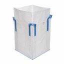 Sac big bag 95x95x105cm alb, capacitate 1500kg, tip circular nelaminat, fund plan, top fusta 85cm