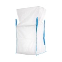 Sac big bag 95x95x120cm alb, capacitate 1500kg, tip U-Panel nelaminat, fund plan, top fusta 85cm