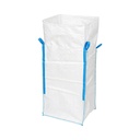 Sac big bag 95x95x180cm alb, capacitate 1500kg, tip U-Panel nelaminat, fund plan, top fusta 85cm
