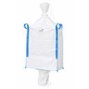 Sac big bag 95x95x160cm alb, capacitate 1000kg, tip U-Panel nelaminat, fusta incarcare, tub descarcare