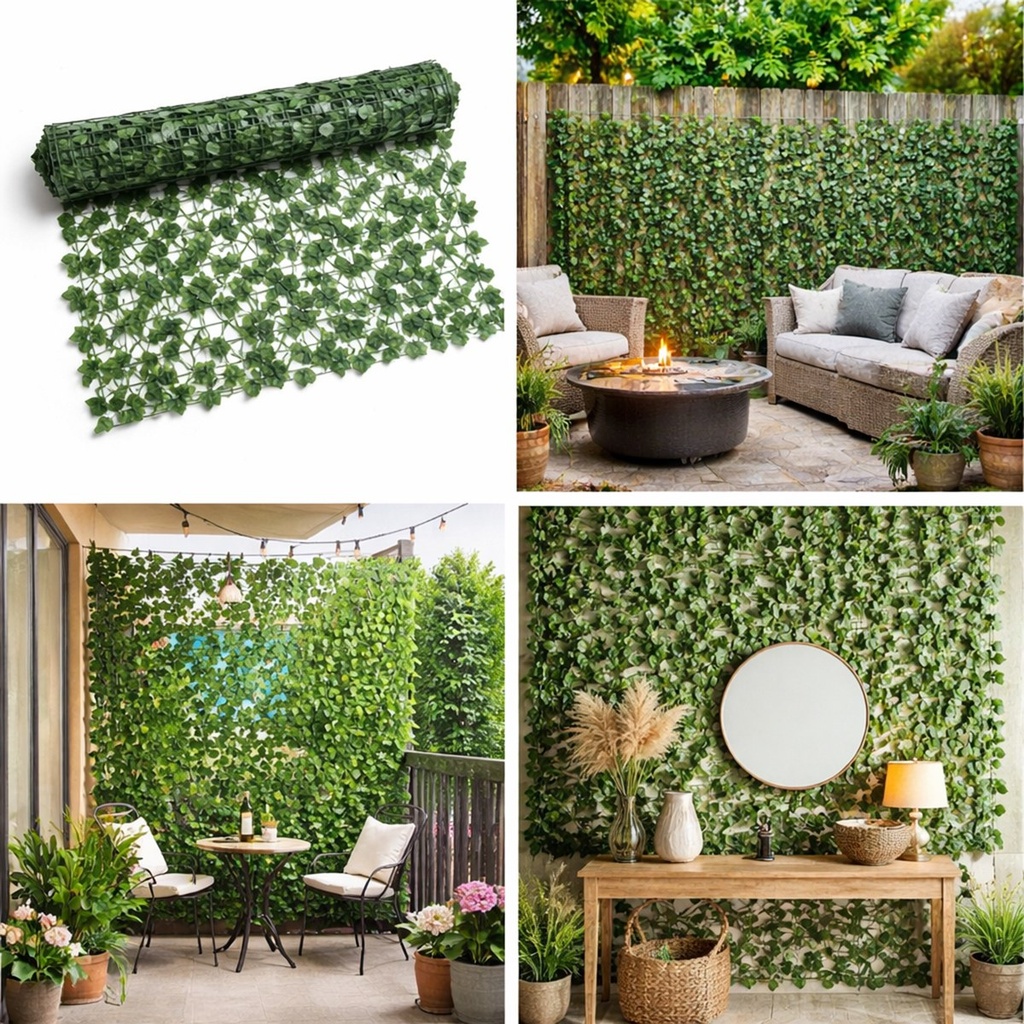 Gard viu artificial verde decorativ cu frunze iedera 300x100cm