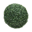 Minge decorativa artificiala verde cu frunze tip buxus 30cm