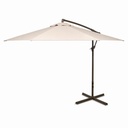 Umbrela de gradina rotunda crem 3m, brat lateral reglabil cu manivela, structura metalica