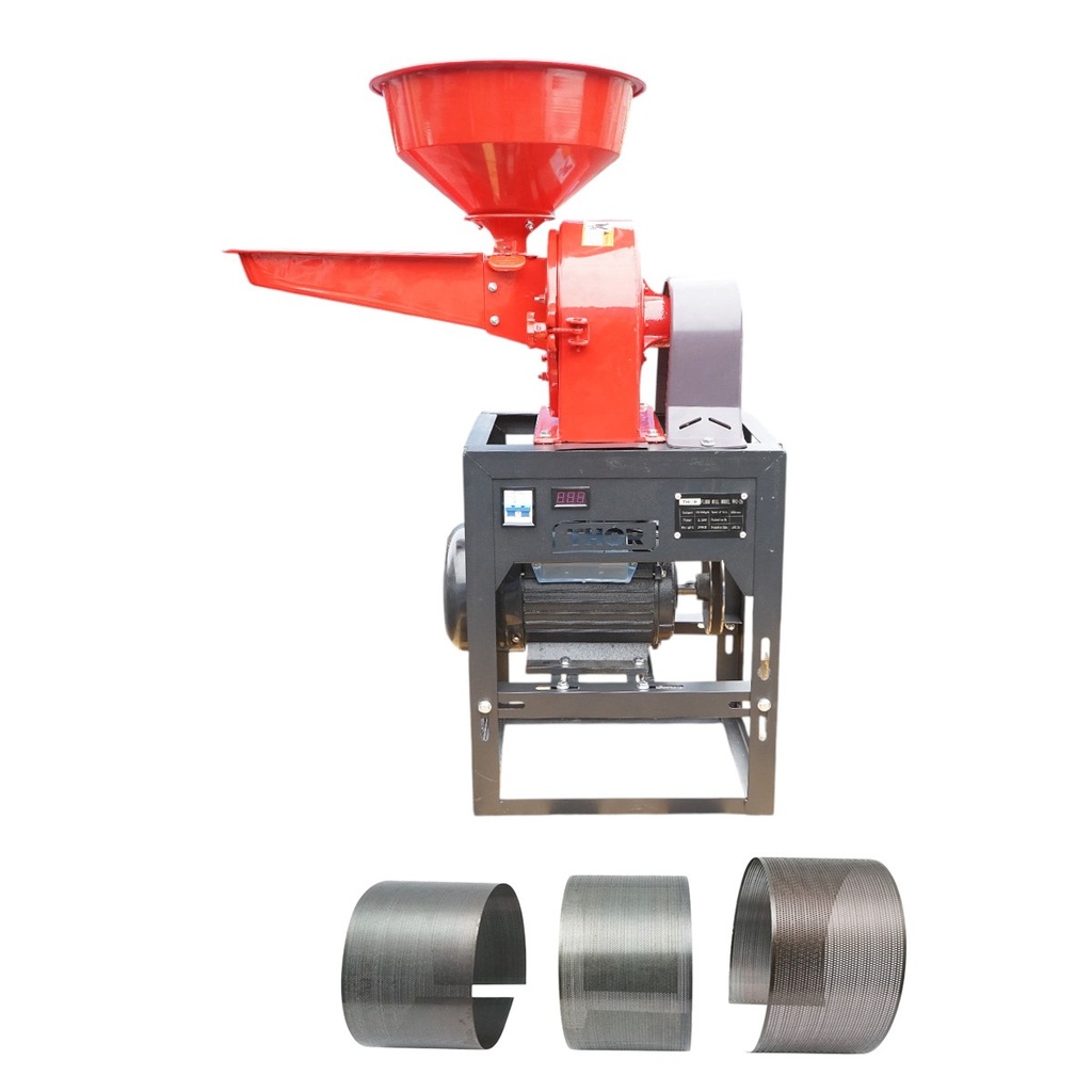 Moara cereale electrica 3kW, 220V, capacitate 300 kg/h, turatie ax 5900 r/min, 4 site incluse THOR