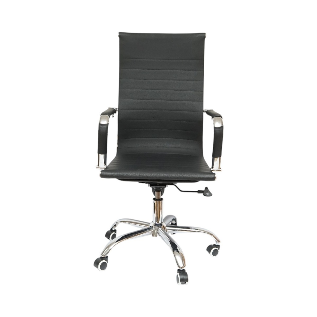 Scaun de birou directorial, piele ecologica neagra, rotativ, reglabil pe inaltime si inclinatie