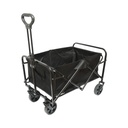 Carucior transport pliabil de gradina si camping cu roti, maner extensibil, cadru metalic, material textil 70x48x47cm
