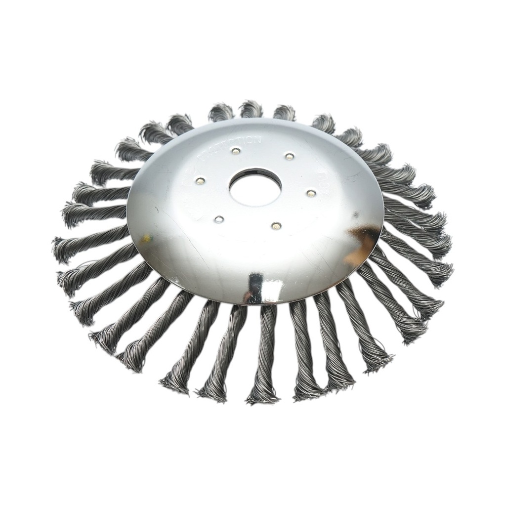 Disc perie sarma circulara motocoasa 200x25.4mm cu fir otel rasucit pentru curatare rugina, vopsea, depuneri, debavurare metal