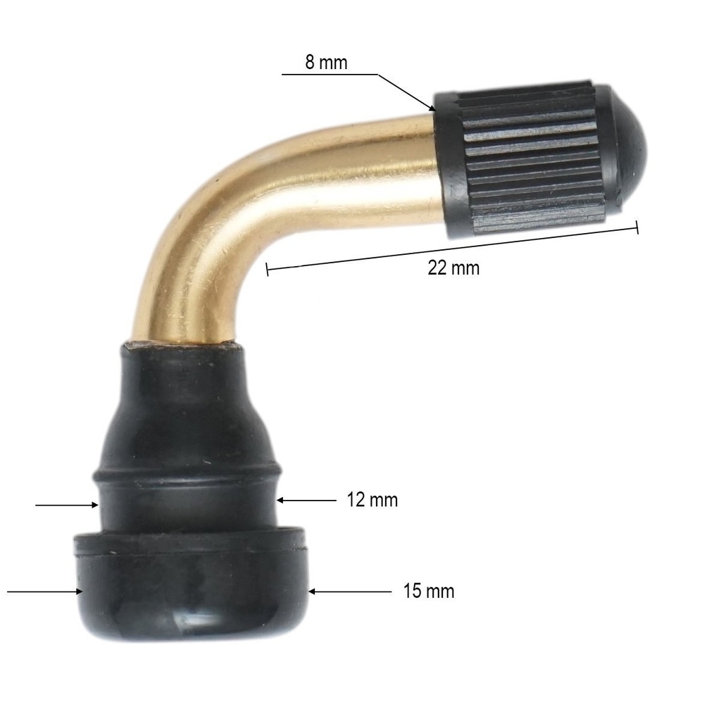Valva roata tubeless aluminiu 90 grade PVR40 pentru motociclete, scutere si trotinete