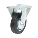 Roata fixa industriala 100x30mm fara frana, cauciuc plin negru, placa otel 100x80mm 55kg