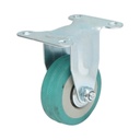 Roata fixa 50x16mm fara frana, cauciuc plin albastru, placa otel 65x50mm 27kg