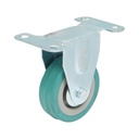 Roata fixa 65x19mm fara frana, cauciuc plin albastru, placa otel 100x59mm 35kg