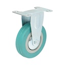 Roata fixa 100x26mm fara frana, cauciuc plin albastru, placa otel 100x59mm 55kg