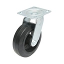 Roata pivotanta industriala 150x50mm fara frana, cauciuc plin negru, placa otel 115x100mm 200kg