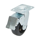 Roata pivotanta industriala 125x50mm cu frana, cauciuc plin negru, placa otel 115x100mm 130kg