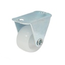 Roata fixa 25x14mm fara frana, polipropilena alba, placa otel 37x19mm 10kg