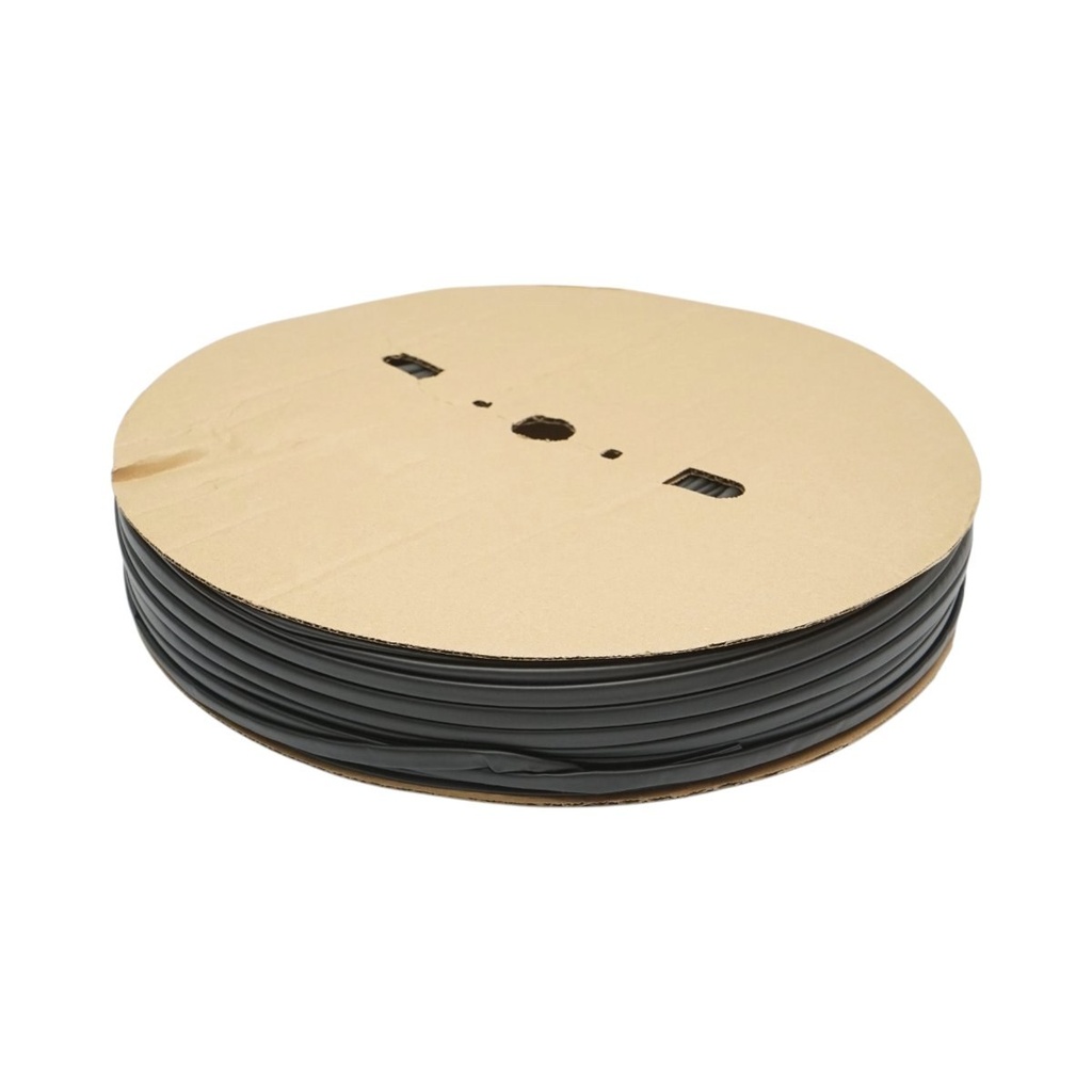 Tub termocontractabil 6mm negru 200m/rola
