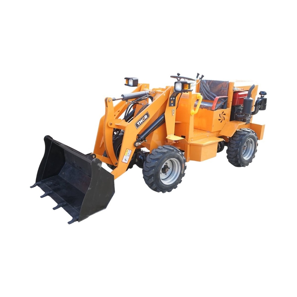 Mini incarcator frontal articulat 900kg 4x4, motor diesel 35CP, capacitate ridicare 500kg, latime cupa 1000mm THOR