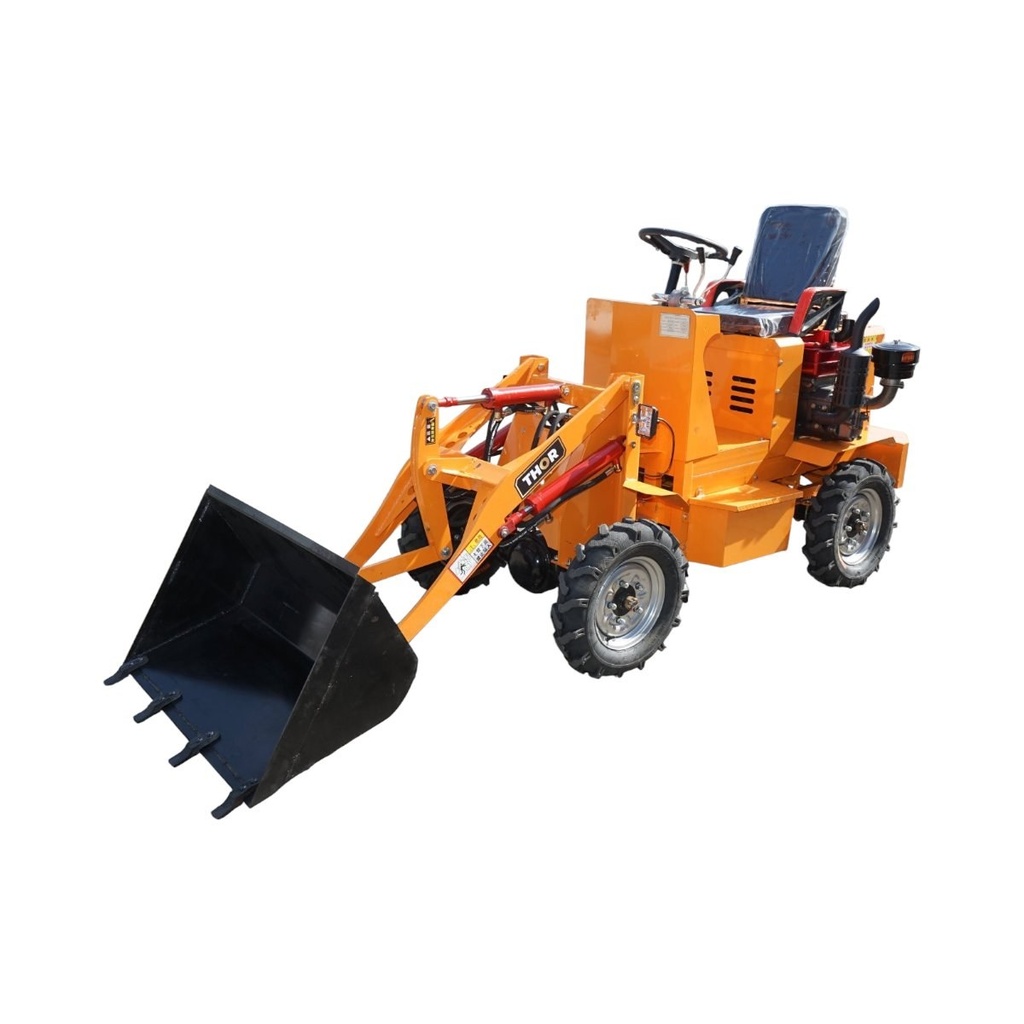 Mini incarcator frontal articulat 800kg 4x4, motor diesel 25CP, capacitate ridicare 400kg, latime cupa 1000mm THOR