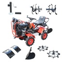 Mini tractor 4x4 diesel 17CP, 531cc, 3+1 viteze, 2 cutii de viteze, pornire electrica/manuala, latime lucru 1050mm cu freza, rarita, roti metalice, picior sprijin THOR